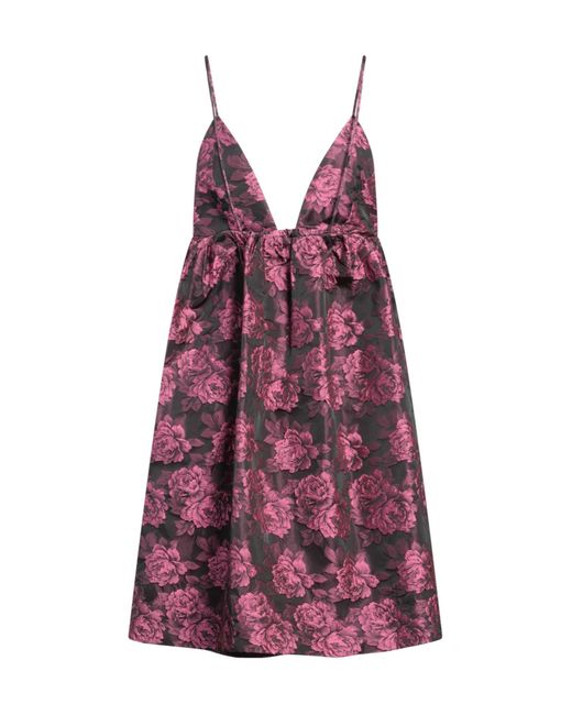 Ganni Purple Floral Pattern Dress
