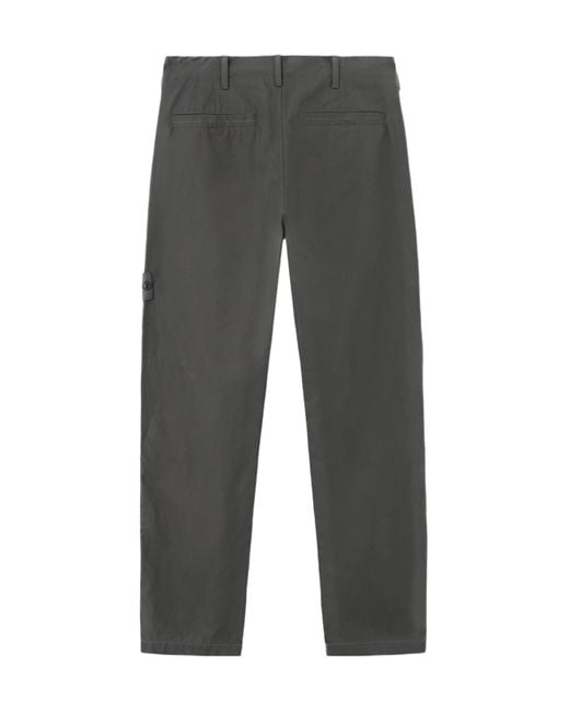 Stone Island Gray Regular-Fit Chino Trousers With Natural Weather Protection for men
