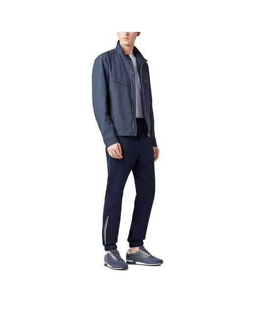 Boss Blue Logo-Laced Sweatpants for men