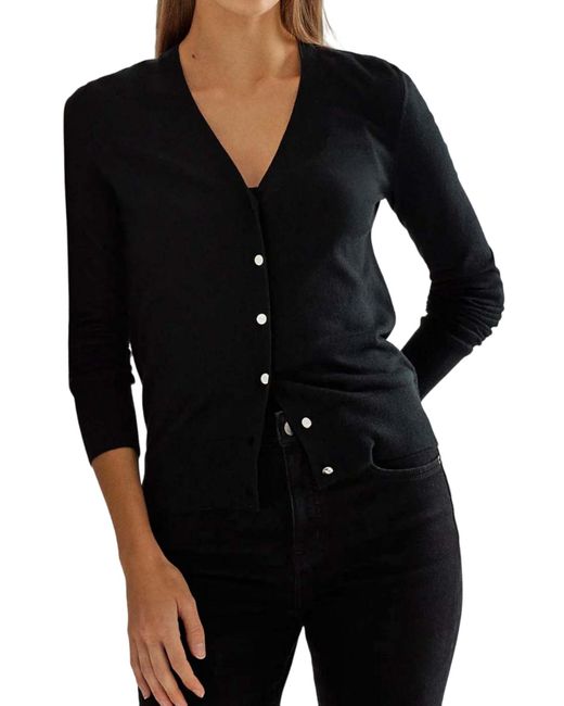 Ralph Lauren Black Fine-Knit Cardigan