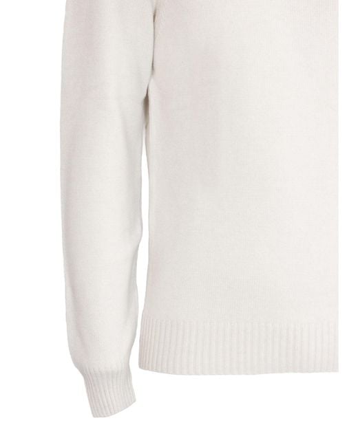 Cruciani White Ribbed Trim Knitwear for men