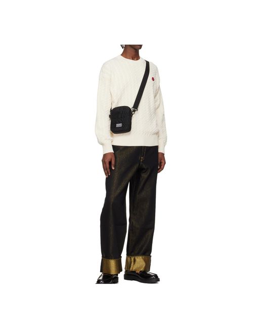 KENZO Black Logo Detailed Shoulder Bag for men