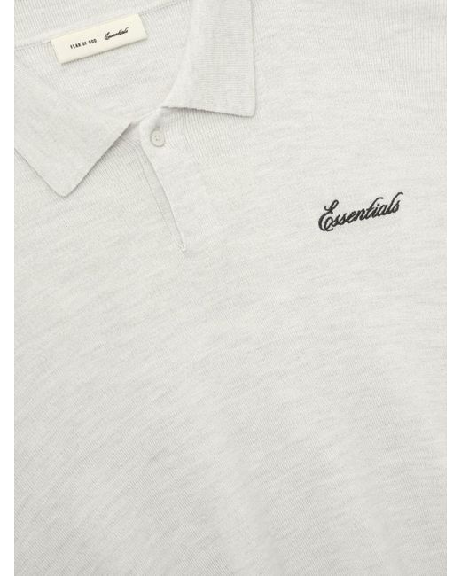 Fear Of God White Essentials Signature Knit Polo Shirt for men