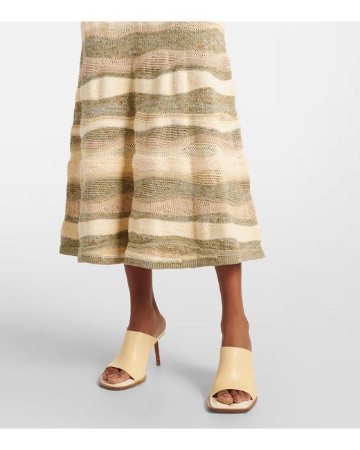 Ulla Johnson Natural Striped Mid-Length Dress