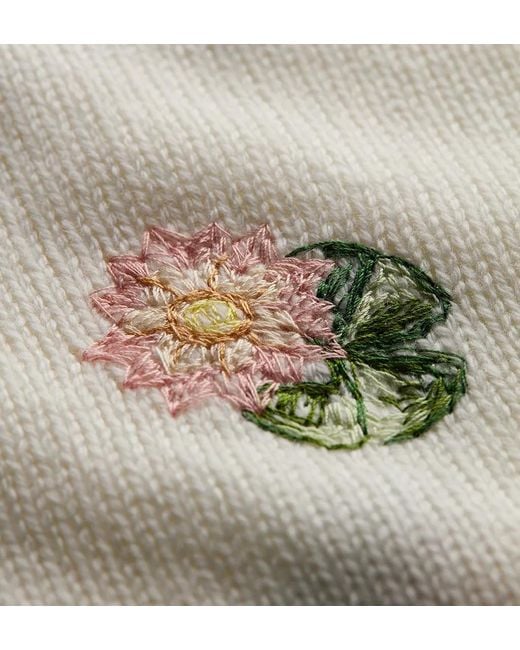 Dior White Short-Sleeved Embroidered Sweater