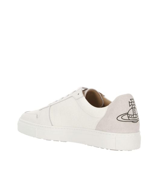 Vivienne Westwood White Logo-Printed Lace-Up Sneakers for men