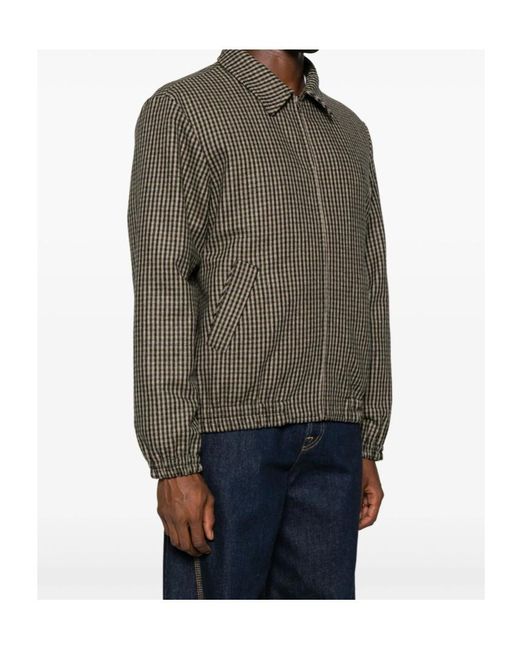A.P.C. Green Houndstooth Zip Shirt Jacket for men