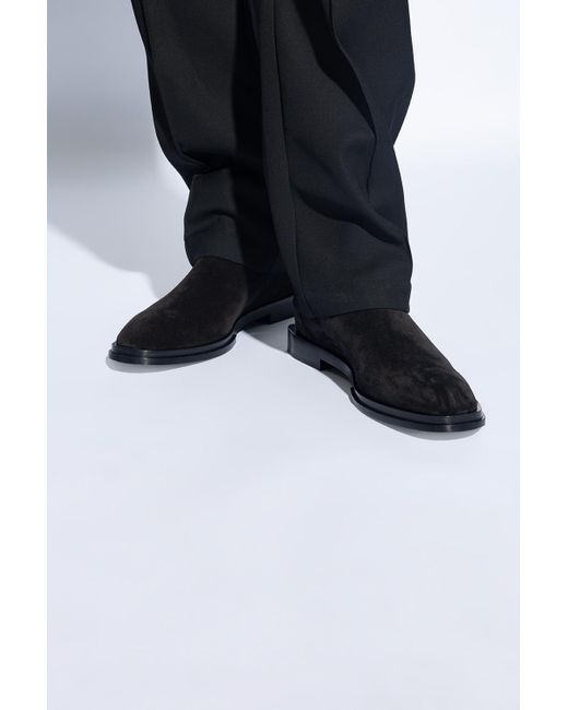 Alexander McQueen Black Pointed Toe Ankle Boots for men
