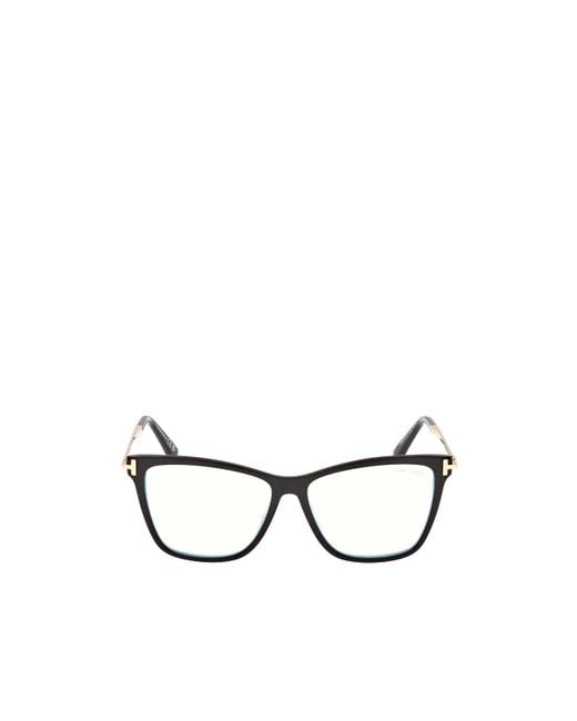 Tom Ford White Eyewear Butterfly Frame Glasses