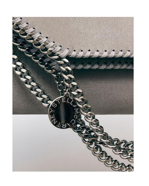 Stella McCartney Gray Falabella Chainmail Tiny Tote Bag