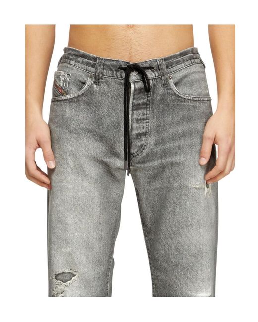 DIESEL Gray 2080 D-Reel Relaxed Regular Wais Distressed Jeans for men