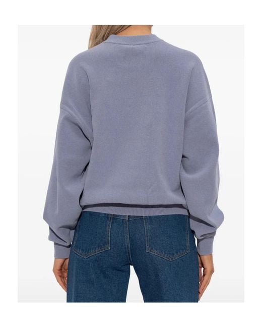 Alexander Wang Blue Logo-Embossed Jumper