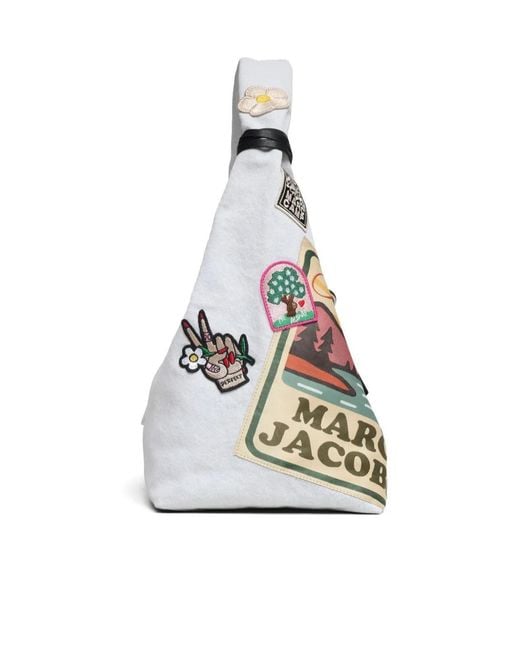 Marc Jacobs Blue The Camp Patchwork Denim Sack Bag