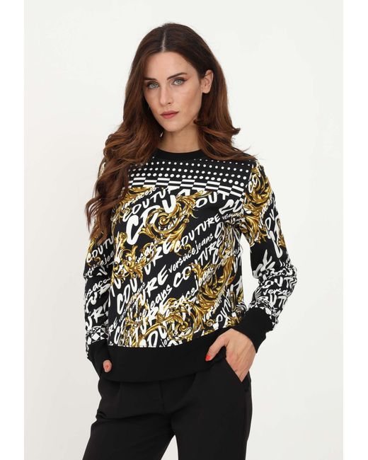 Versace Jeans Black Baroque-Pattern Print Sweater