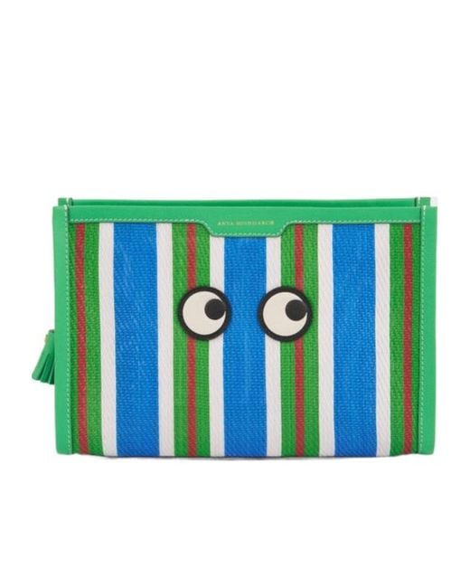 Anya Hindmarch Green Patterned Clutch