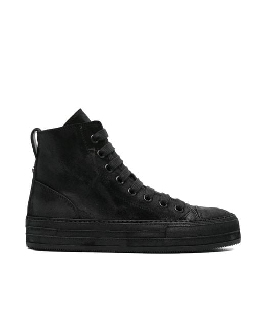 Ann Demeulemeester Black Coated-Finish Sneakers
