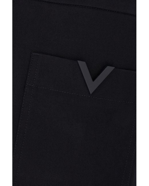 Valentino Black Logo Plaque Bermuda Shorts for men