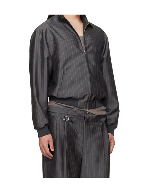 Magliano Gray X 247 Coach Tracksuit Pinstripe-Pattern Jacket for men