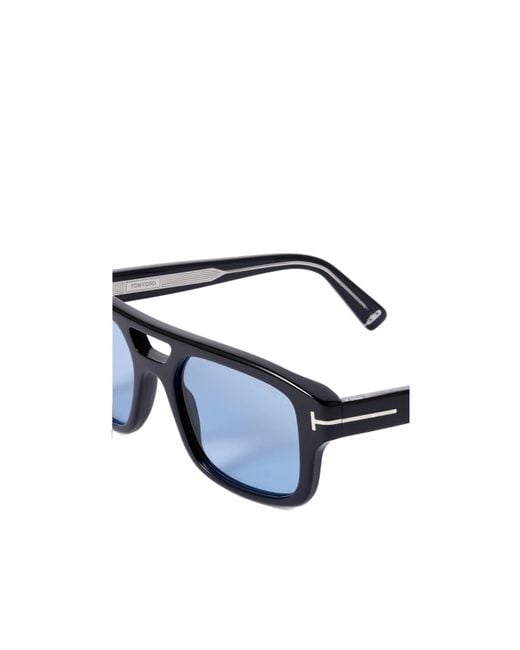 Tom Ford White Rectangle-Frame Sunglasses for men