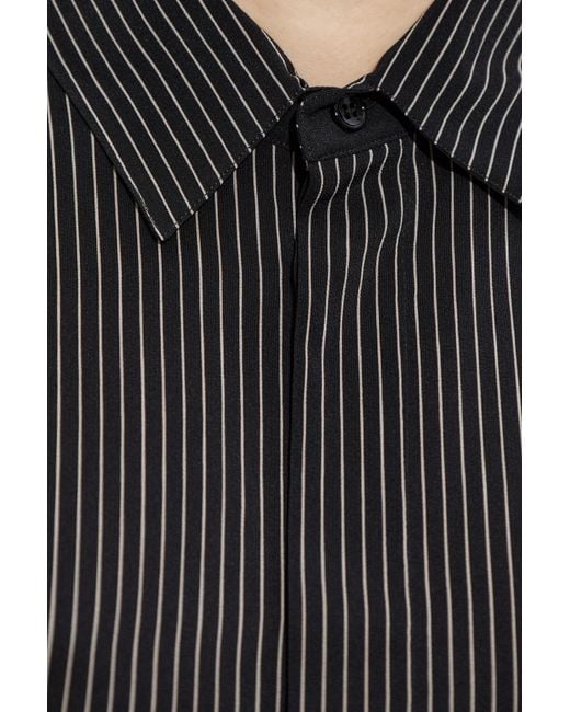 Saint Laurent Black Striped Button-Up Shirt