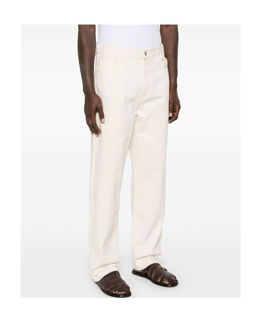 Alanui White Straight Leg Denim Pants for men