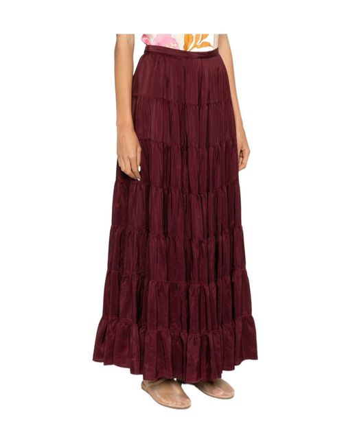 Forte_forte Purple Tiered Maxi Skirt