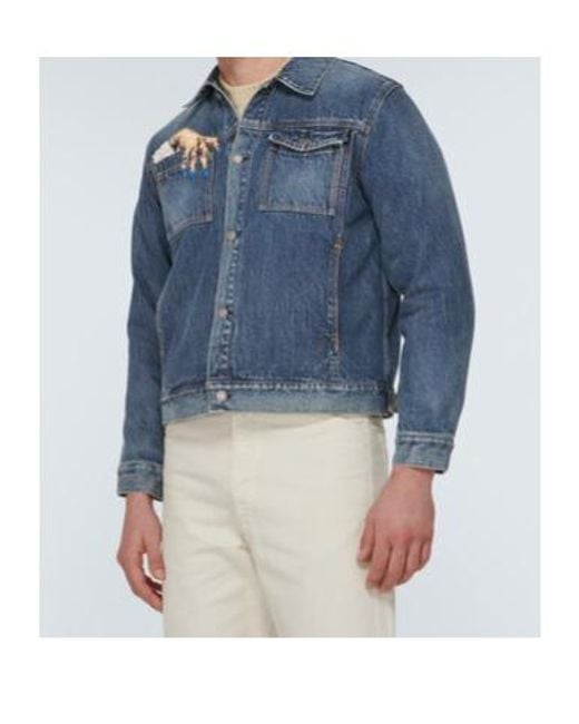 Undercover Blue Beaded Denim Jacket for men