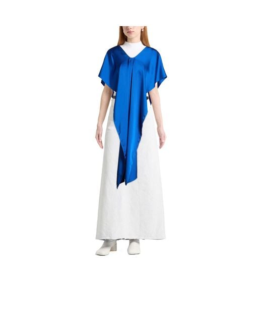 Weekend by Maxmara Blue Solid-Color Satin Shawl