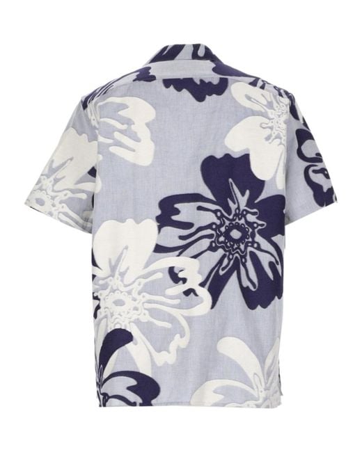 Paul Smith Blue Ps Floral Print Short-Sleeve Shirt for men