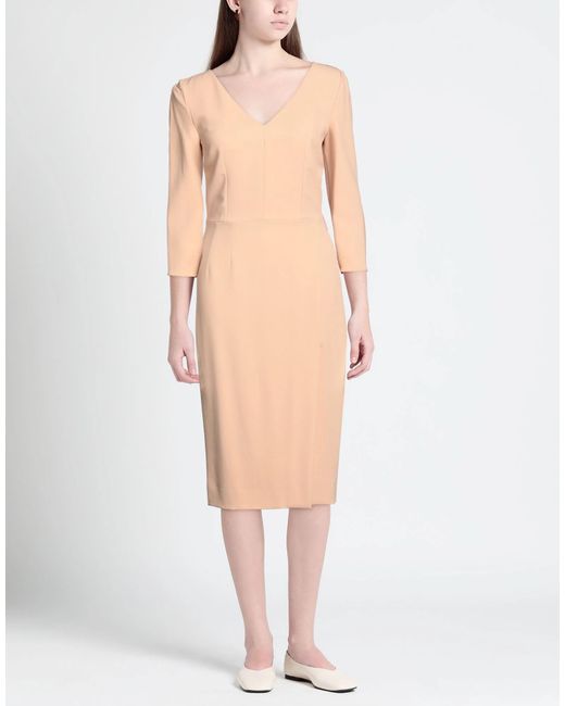 Dolce & Gabbana Natural V-Neck Slim-Fit Dress