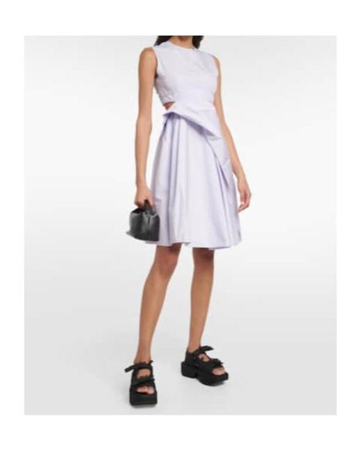 CECILIE BAHNSEN Purple Seero Cutout Cotton Minidress