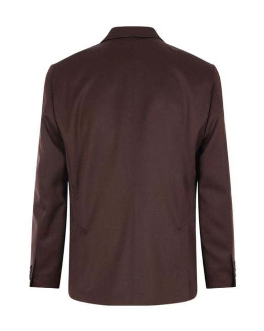 Lardini Brown Double Breasted Long Sleeved Jacket for men