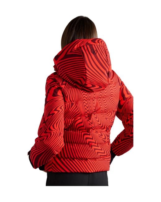 Aztech Mountain Red Minnie Nuke Hooded Printed Quilted Down Ski Jacket