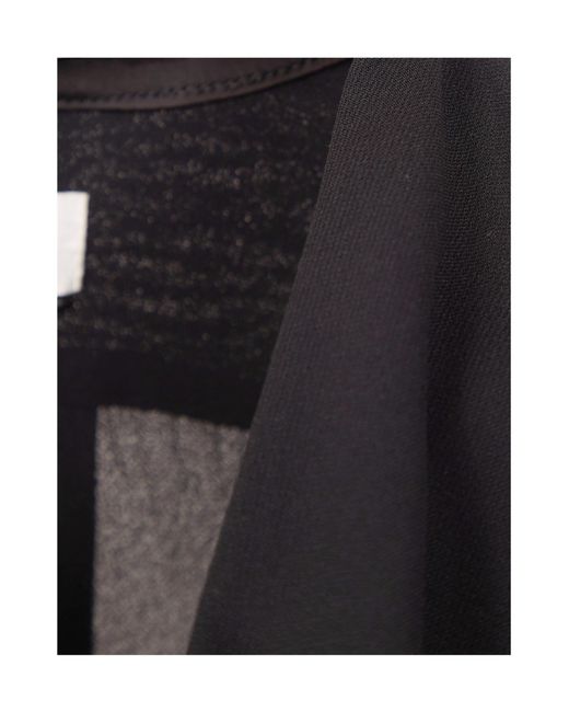 Elisabetta Franchi Black Draped High-Neck Top