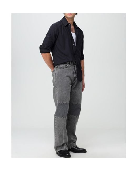Our Legacy Black High Waist Straight-Leg Jeans for men