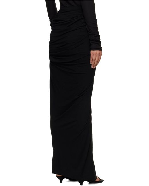 Entire studios Black Draped Maxi Skirt