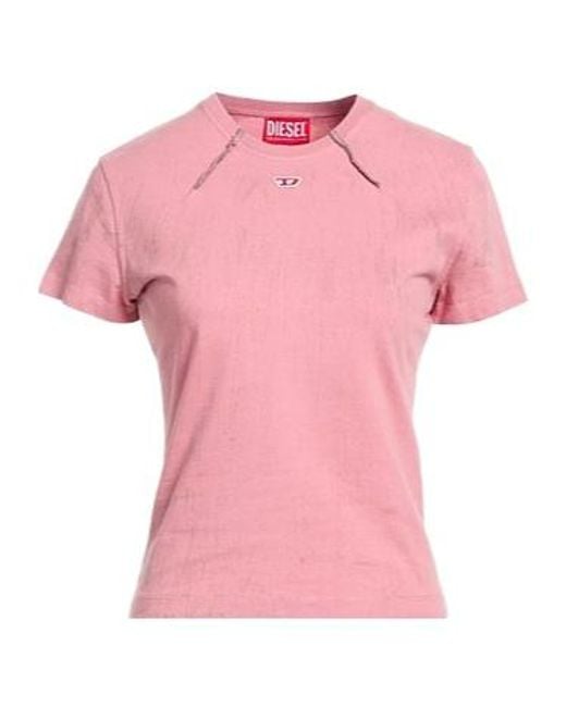 DIESEL Pink Two-Color Printed T-Shirt