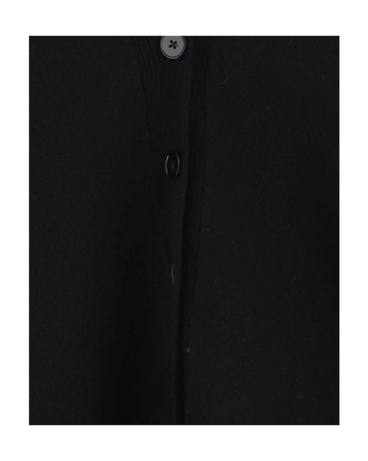 Jil Sander Black V-Neck Long-Sleeved Cardigan