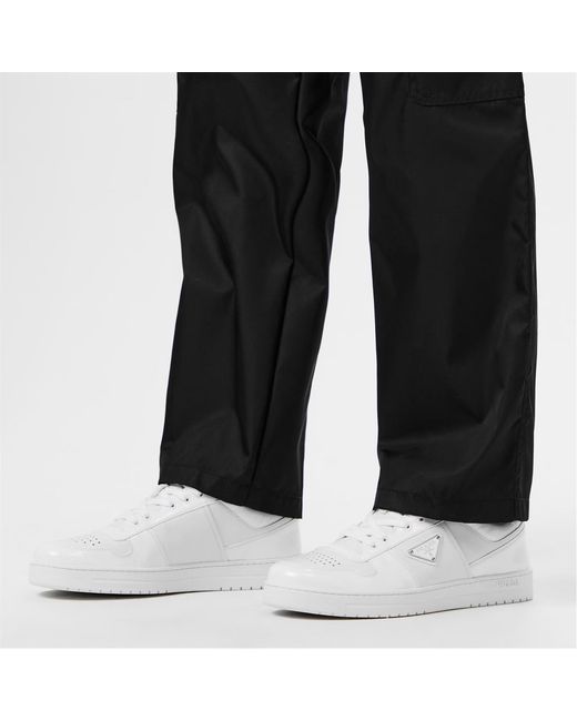 Prada White Downtown Leather Low Top Trainers for men