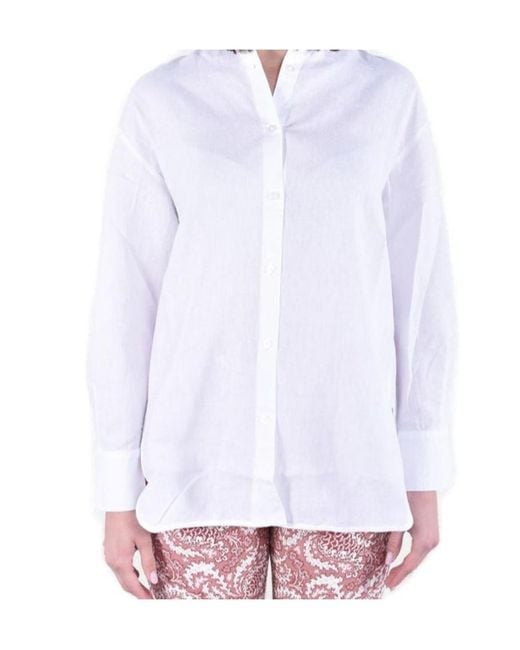 Woolrich White Long-Sleeved Boyfriend Shirt