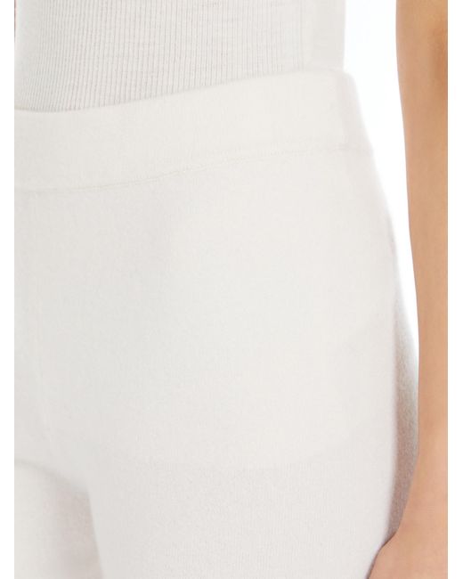 Max Mara White Cashmere Knit Trousers