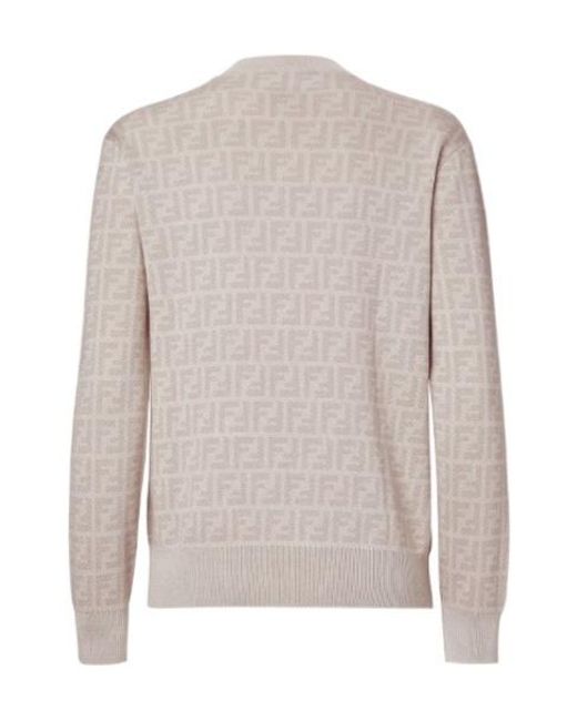 Fendi Gray Motif Knitted Sweater
