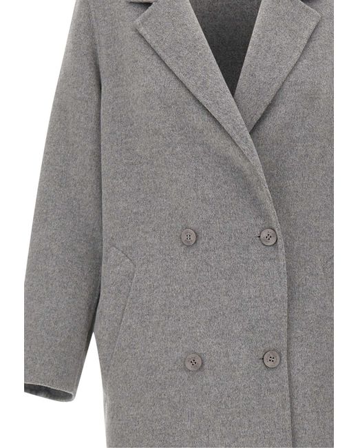 Kaos Gray Oversized Double-Breasted Coat