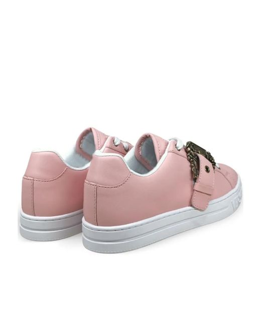 Versace Jeans Pink Baroque-Buckle Sneakers