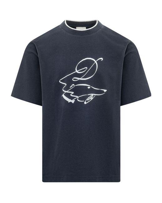 Drole de Monsieur Blue Drôle De Monsieur Dandy Dog Print T-Shirt for men
