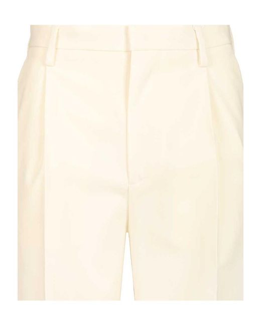 MM6 by Maison Margiela White Pleat High-Waisted Pants