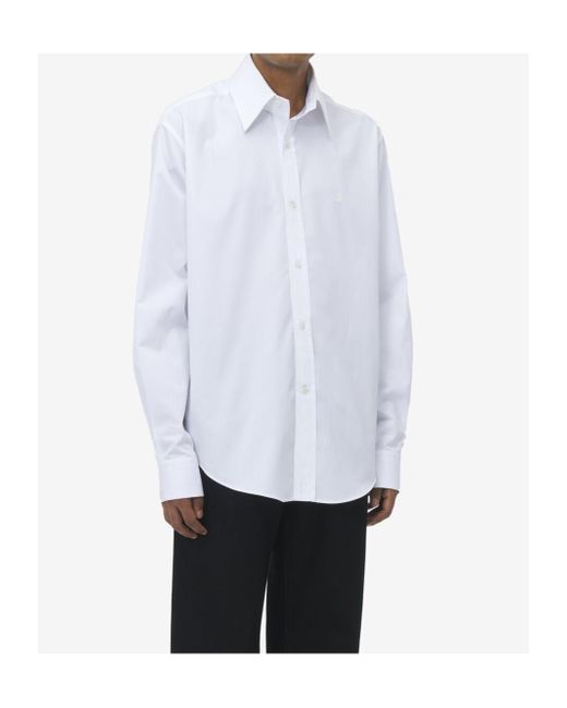 McQueen White Skull Embroidered Shirt for men
