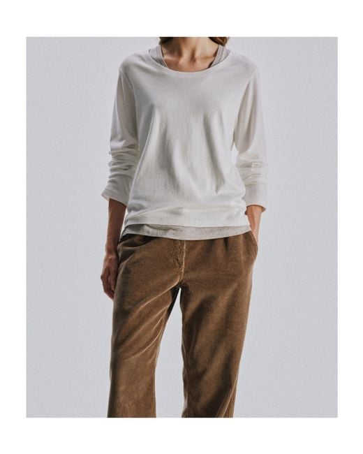 The Row White Long-Sleeved T-Shirt