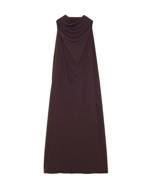 Lanvin Purple Logo Plaque Scarf Dress
