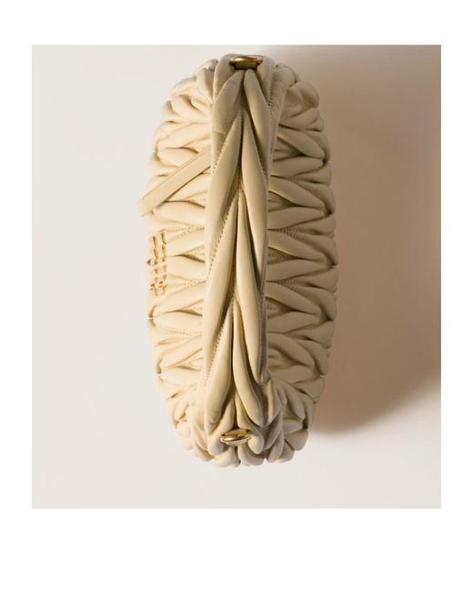 Miu Miu Natural Wander Matelassé Nappa Leather Hobo Bag